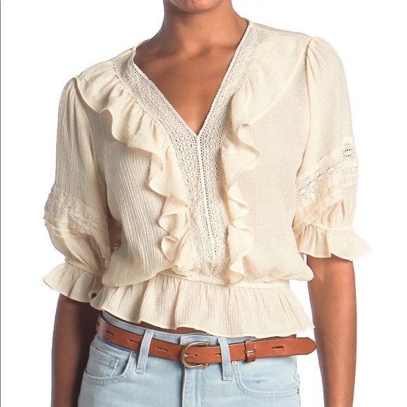 Lush Tops - Host Pick 🥳LUSH Lace Victorian Crop Blouse Size M